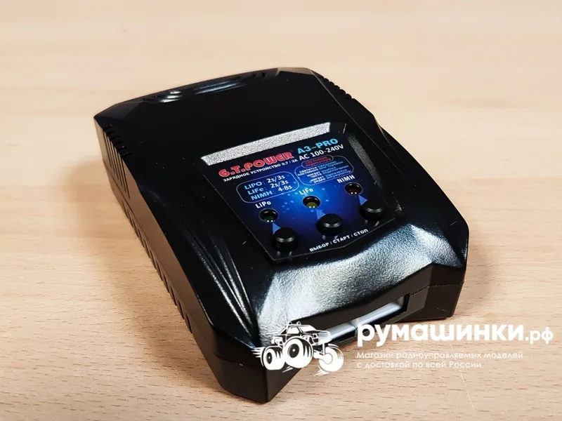 Зарядное устройство G.T.Power A3PRO-V1 LiPo/NiMh (220В/2A/2-3S) T-plug/TRX/Tamiya/Mini Tamiya/XT60