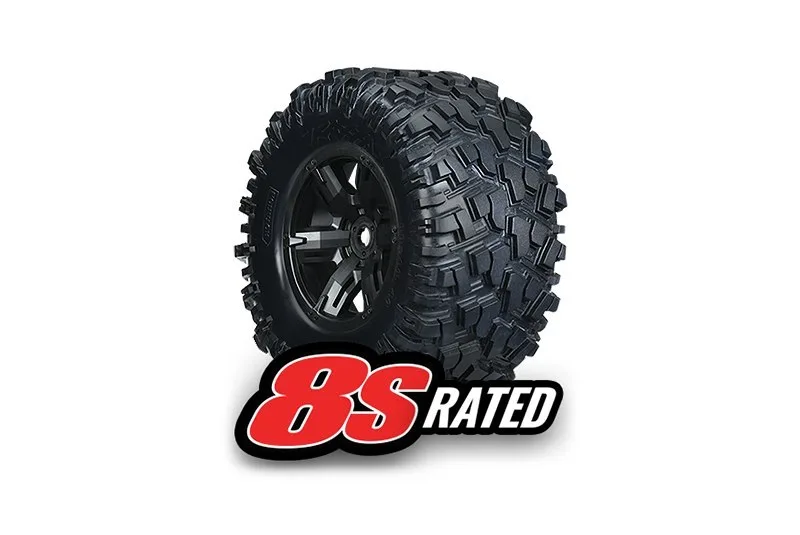 Колеса в сборе X-Maxx black wheels + Maxx AT tires (left and right)