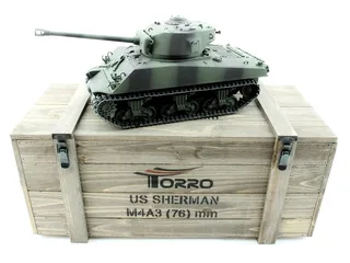 Танк Torro Sherman M4A3 76mm, 1/16 2.4G, ИК-пушка