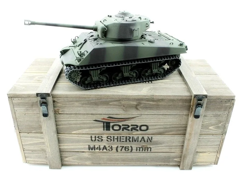 Радиоуправляемый танк Torro Sherman M4A3 76mm, 1/16 2.4G, ИК-пушка