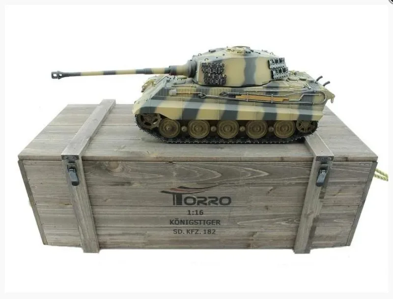 Радиоуправляемый танк Torro King Tiger, башня Henschel (Metal Edition) 1/16, ИК-пушка V3.0 2.4G RTR TR1110000612-3.0