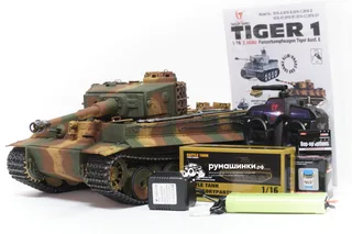 Радиоуправляемый танк Taigen 1/16 Tiger 1 (Германия, средняя версия) дым (для ИК боя) V3 2.4G RTR — фото 8