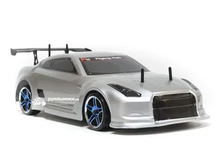 Радиоуправляемая модель для дрифта HSP Flying Fish 1 - 1:10 4WD - 94123/GTR 04 Nissan GTR Серебристый — фото 5