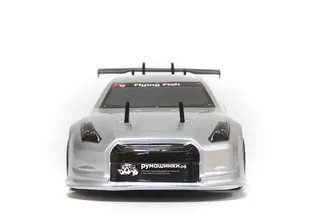 Радиоуправляемая модель для дрифта HSP Flying Fish 1 - 1:10 4WD - 94123/GTR 04 Nissan GTR Серебристый — фото 6