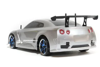 Радиоуправляемая модель для дрифта HSP Flying Fish 1 - 1:10 4WD - 94123/GTR 04 Nissan GTR Серебристый — фото 9