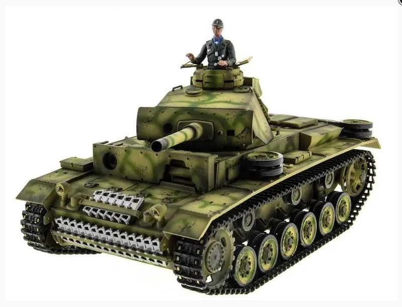 Радиоуправляемый танк для боя Taigen 1/16 Panzerkampfwagen III (Германия) HC (для ИК танкового боя) V3 2.4G RTR TG3848-1HC-IR3.0