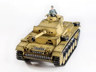 Танка Taigen 1/16 Panzerkampfwagen III (Германия) дым, свет (для ИК боя) V3 2.4G RTR пустыня TG3848-BD-IR3.0