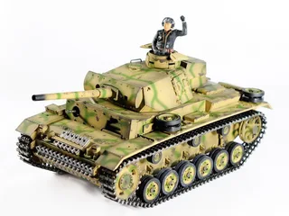 Танк Taigen 1/16 Panzerkampfwagen III (Германия) дым, свет (для ИК боя) V3 2.4G RTR камуфляж TG3848-BC-IR3.0