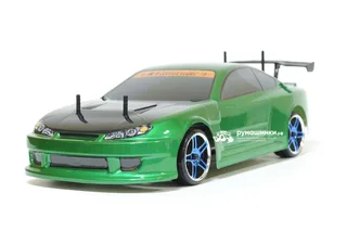 Радиоуправляемая модель для дрифта HSP Flying Fish 1 - 1:10 4WD Кузов Nissan Silvia 94123/12363 GREEN — фото 3