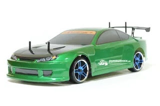 Радиоуправляемая модель для дрифта HSP Flying Fish 1 - 1:10 4WD Кузов Nissan Silvia 94123/12363 GREEN — фото 4