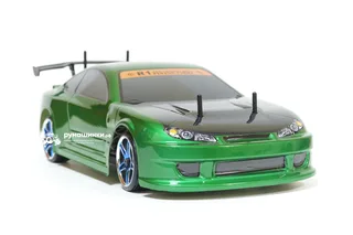 Радиоуправляемая модель для дрифта HSP Flying Fish 1 - 1:10 4WD Кузов Nissan Silvia 94123/12363 GREEN — фото 5