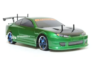 Радиоуправляемая модель для дрифта HSP Flying Fish 1 - 1:10 4WD Кузов Nissan Silvia 94123/12363 GREEN — фото 6