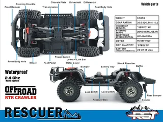 Радиоуправляемый модель для трофи RGT LC76 RESCUER 4WD ARR масштаб 1:10 2.4G — фото 29