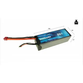 Аккумулятор LiPo B&C - 11.1v 5000mAh 50C (3S, Hardcase, разъём T-Plug) B&C-5000-3S-50-H-T