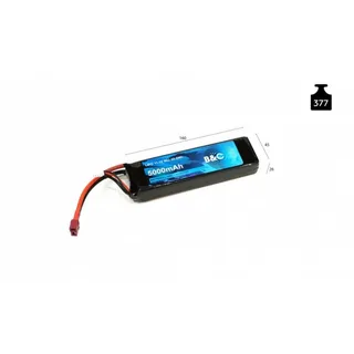 Аккумулятор LiPo B&C - 11.1v 5000mAh 90C (3S, Softcase, разъём T-Plug) B&C-5000-3S-90-S-T