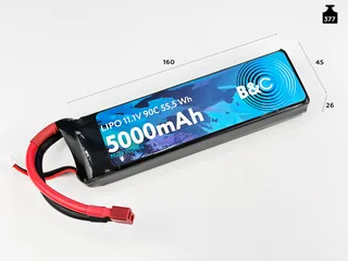 Аккумулятор LiPo B&C - 11.1v 5000mAh 90C (3S, Softcase, разъём T-Plug) B&C-5000-3S-90-S-T — фото 5