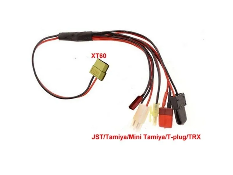 Кабель для зарядного устройства XT60 - TRX/Tamiya/JST/T-plug/Mini Tamiya GTP-797