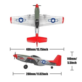 Радиоуправляемый самолет Volantex RC Mustang 400мм 2.4G 2ch LiPo RTF with Gyro EXA76203B — фото 6