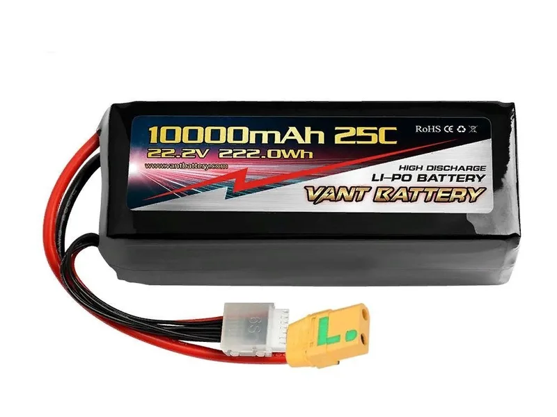 Аккумулятор LiPo Vant - 22.2В 10000мАч 25C (6S, мягкий корпус, разъём XT90-S) VTB-6S-10000-25C-SC
