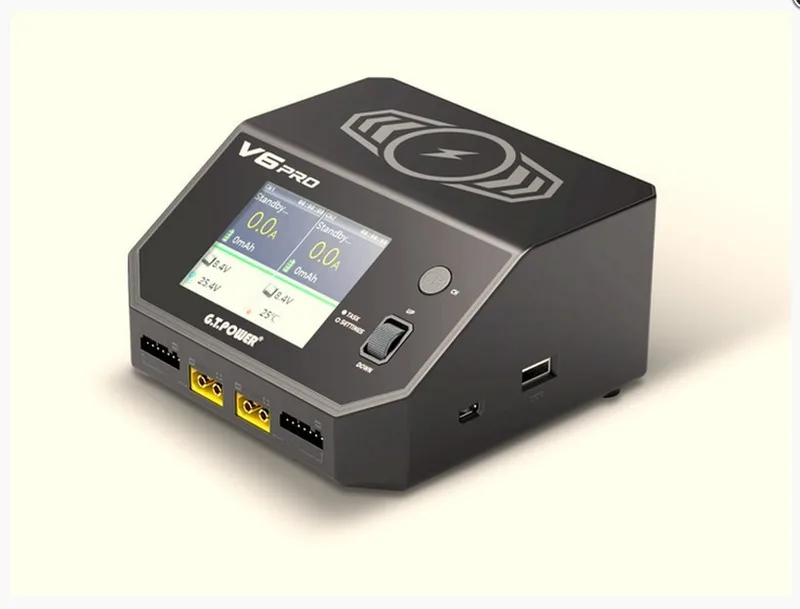 Универсальное зарядное устройство G.T.Power V6PRO Dual Power 7-30/220В, 16Aх2, USB, Wireless 7.5W GTP-V6PRO