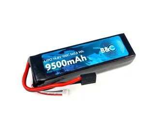 Аккумулятор B&C LIPO 9500 MAH 14.8V (4s) 100C, TRX, Soft case (для Traxxas 1/5) B&C-9500-4S-100-S-TRX