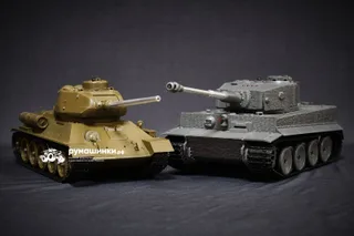 Радиоуправляемый танковый бой Torro Tiger I и Советский танк 1:30 — фото 14