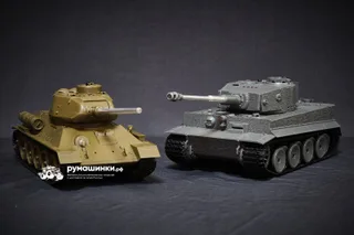 Радиоуправляемый танковый бой Torro Tiger I и Советский танк 1:30 — фото 2