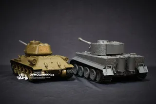Радиоуправляемый танковый бой Torro Tiger I и Советский танк 1:30 — фото 5
