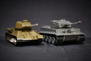 Радиоуправляемый танковый бой Torro Tiger I и Советский танк 1:30 — фото 6