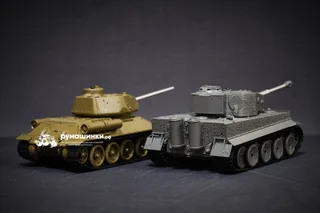 Радиоуправляемый танковый бой Torro Tiger I и Советский танк 1:30 — фото 7