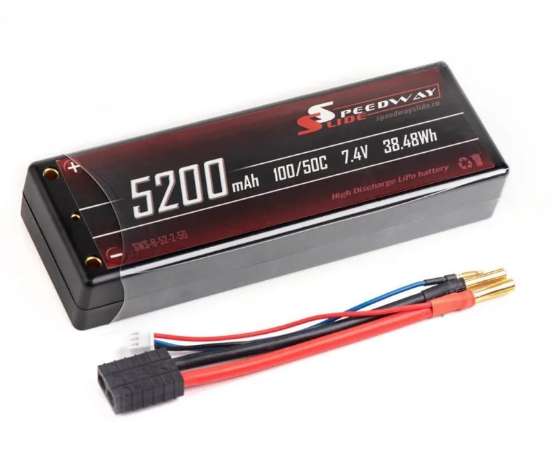 Аккумулятор Speedway Slide 139x47x25.5mm Li-Po 5200mAh 2S 7.4V 50C Hardcase TRX SWS-B-52-2-50-TRX