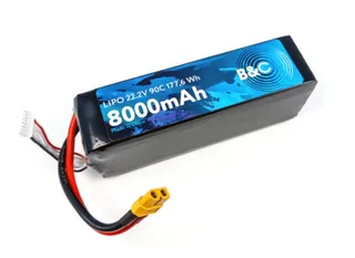 Аккумулятор Li-po B&C 8000 MAH 22.2V (6s) 90C, XT60, Soft case B&C-8000-6S-90-S-XT60
