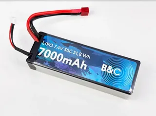 Аккумулятор Li-Po 7000 MAH 7.4v (2s), 50C, T-Plug, Hardcase B&C-7000-2S-50-H-T