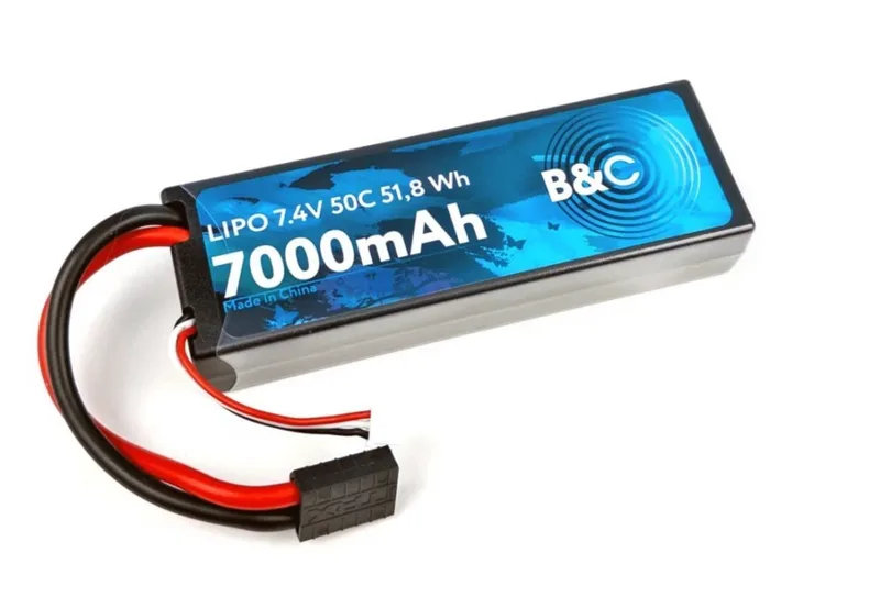 Аккумулятор Li-Po 7000 MAH 7.4v (2s), 50C, TRX, Hardcase B&C-7000-2S-50-H-TRX