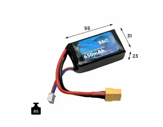 Аккумулятор LI-PO B&C 650 MAH 14.8v (4s) 75C, XT60, Soft case B&C-650-4S-75-S-XT60 — фото 3