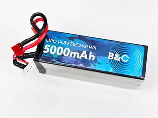 Аккумулятор Li-po B&C 5000 MAH 14.8v (4s) 50C, T-Plug, Hard case B&C-5000-4S-50-H-T