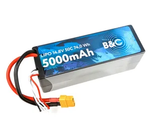 Аккумулятор Li-po B&C 5000 MAH 14.8v (4s) 50C, XT60, Hard case B&C-5000-4S-50-H-XT60