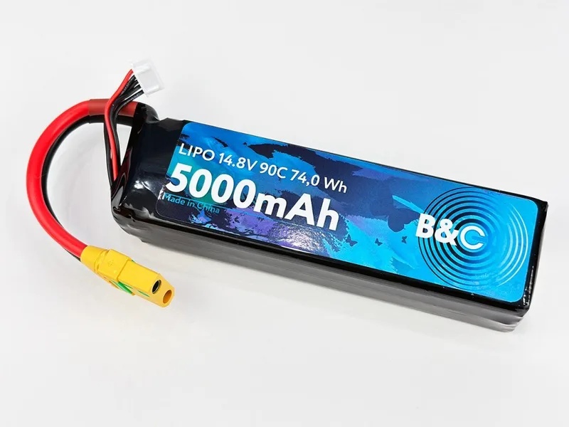 Аккумулятор Li-po B&C 5000 MAH 14.8V (4s) 90C, XT90, Soft case B&C-5000-4S-90-S-XT90