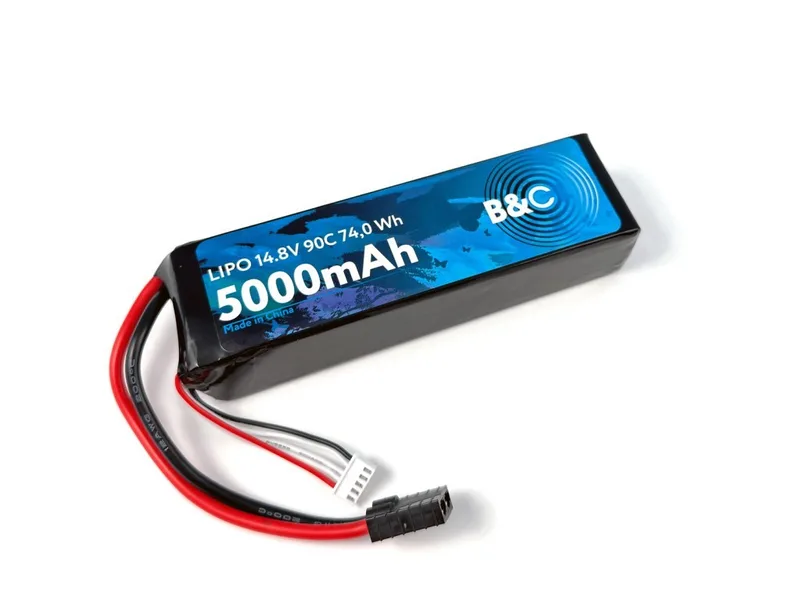 Аккумулятор Li-po B&C 5000 MAH 14.8V (4s) 90C, TRX, Soft case B&C-5000-4S-90-S-TRX