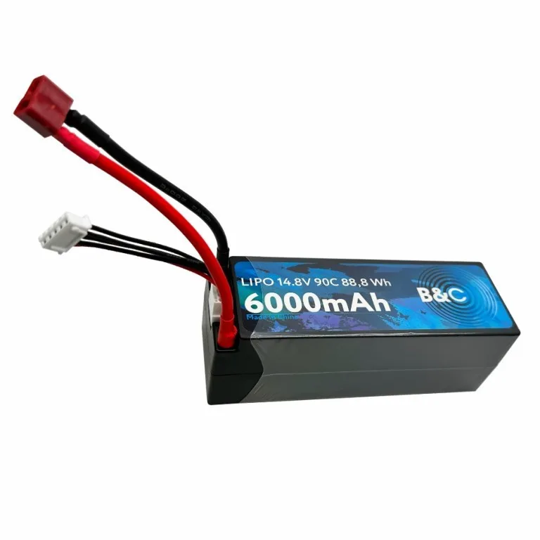 Аккумулятор Li-po B&C 6000 MAH 14.8v (4s) 90C, 5mm + T-Plug, Hard case B&C-6000-4S-90-H-T
