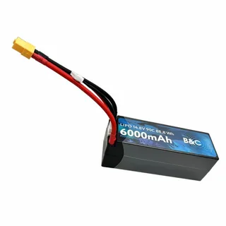 Аккумулятор Li-po B&C 6000 MAH 14.8v (4s) 90C, 5mm + XT60, Hard case B&C-6000-4S-90-H-XT60