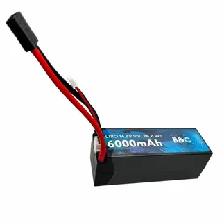 Аккумулятор Li-po B&C 6000 MAH 14.8v (4s) 90C, 5mm + TRX, Hard case B&C-6000-4S-90-H-TRX
