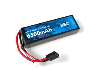 Аккумулятор Li-po B&C 6500 MAH 14.8v (4s) 90C, TRX, Soft case B&C-6500-4S-90-S-TRX