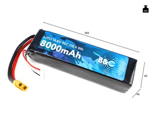 Аккумулятор Li-po B&C 8000 MAH 14.8v (4s) 90C, XT60, Soft case B&C-8000-4S-90-S-XT60 — фото 2