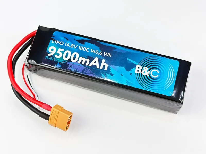 Аккумулятор Li-po B&C 9500 MAH 14.8V (4s) 100C, XT90, Soft case B&C-9500-4S-100-S-XT90