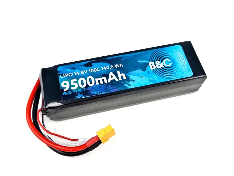 Аккумулятор Li-po B&C 9500 MAH 14.8V (4s) 100C, XT60, Soft case B&C-9500-4S-100-S-XT60