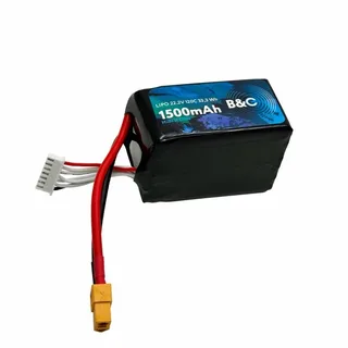 Аккумулятор Li-po B&C 1500 MAH 22.2v (6s) 120C, XT60, Soft case B&C-1500-6S-120-S-XT60