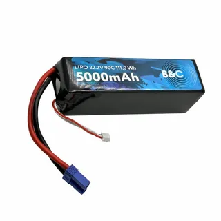 Аккумулятор Li-po B&C 5000 MAH 22.2V (6s) 90C, EC5, Soft case (Для Arrma моделей) B&C-5000-6S-90-S-EC5