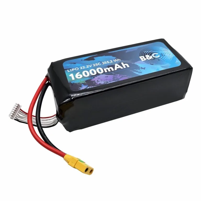 Аккумулятор Li-po B&C 16000 MAH 22.2V (6s) 25C, XT90S, Soft case (для FPV дронов) B&C-16000-6S-25-S-XT90S