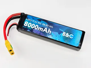 Аккумулятор Li-po B&C 8000 MAH 11.1V (3s) 90C, XT90, Soft case B&C-8000-3S-90-S-XT90